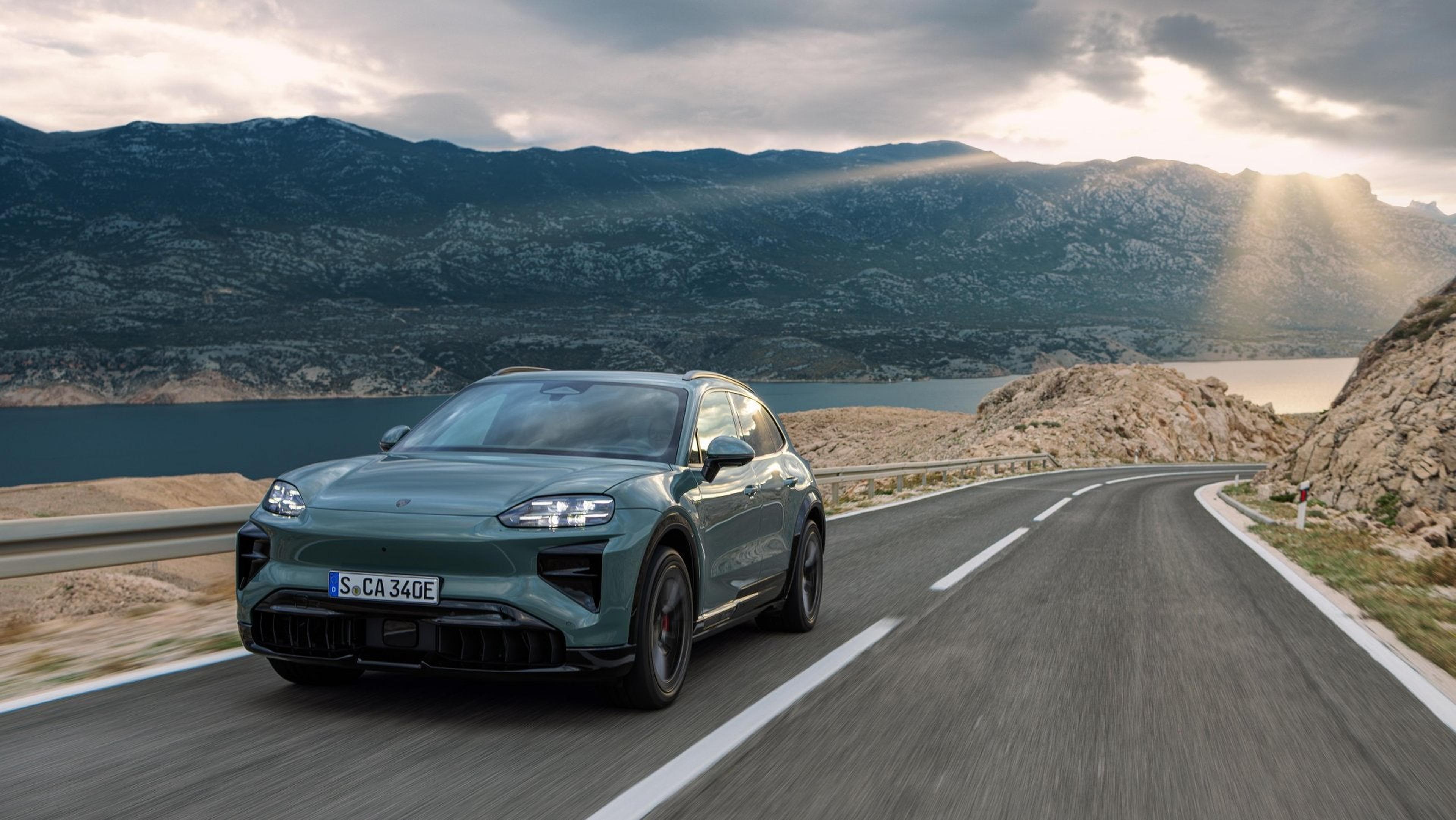 2026 Porsche Cayenne Coupe Electric on a mountain road