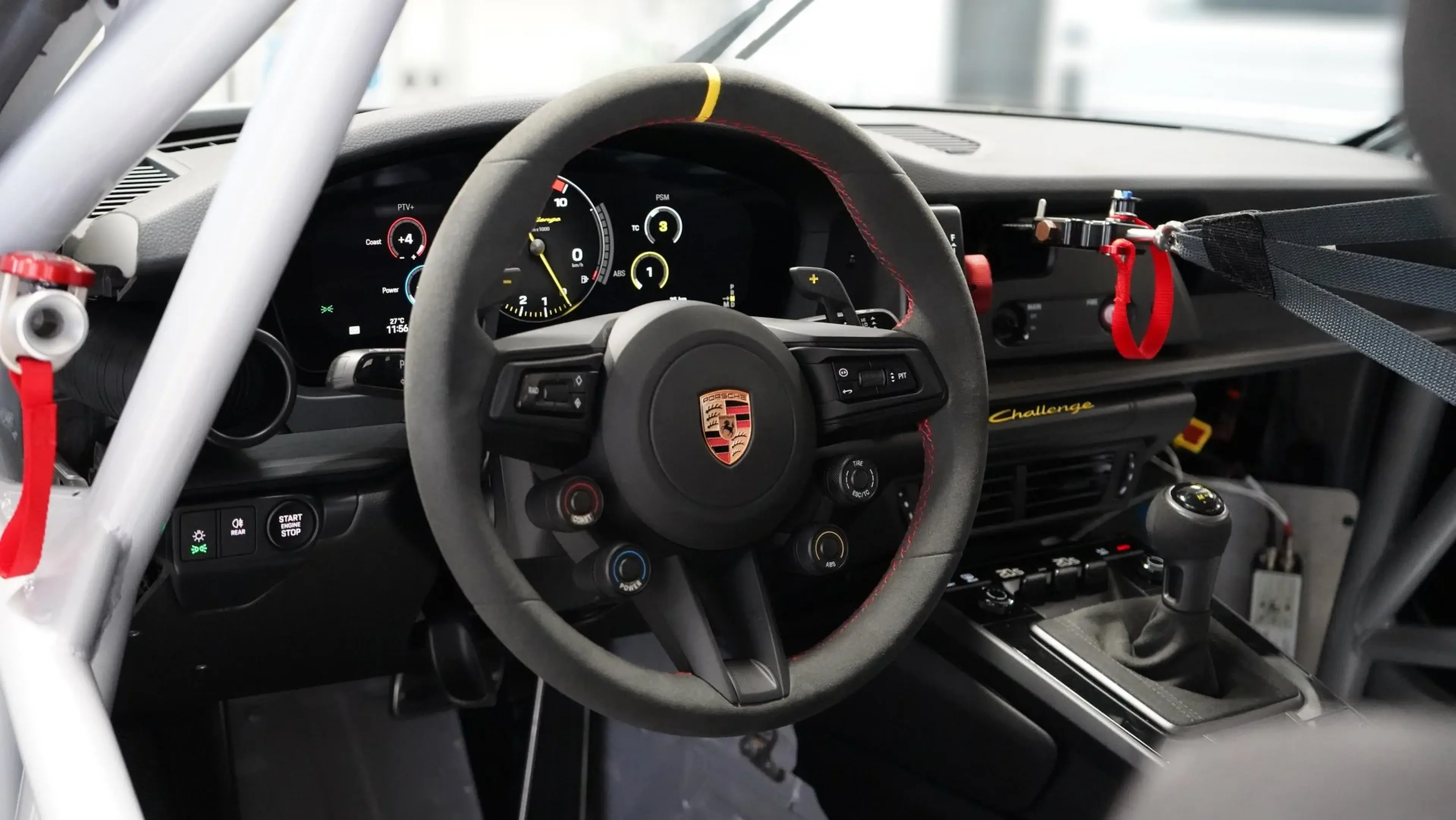 Porsche 911 GT3 Cup steering wheel and cockpit