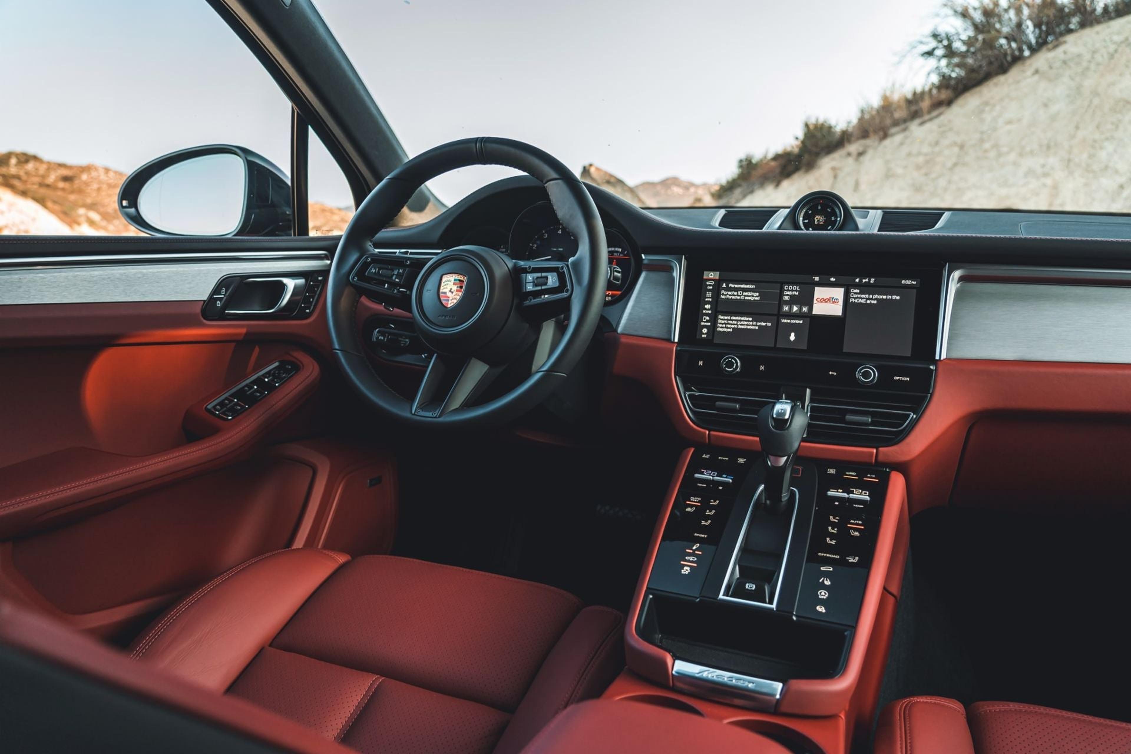 Porsche Macan interior with red leather