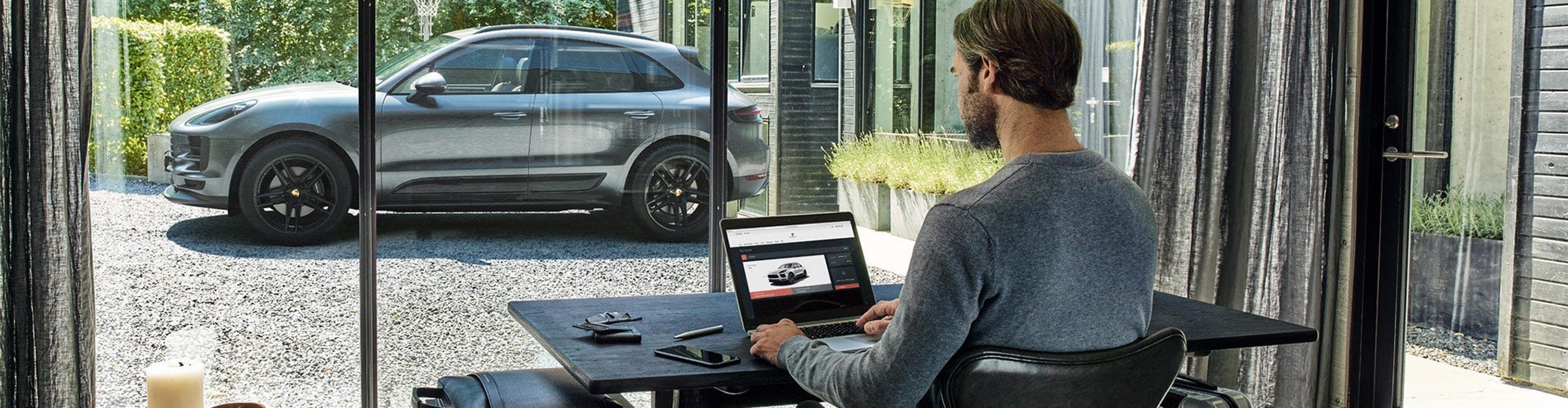 Laptop showing Porsche Digital Retail checkout