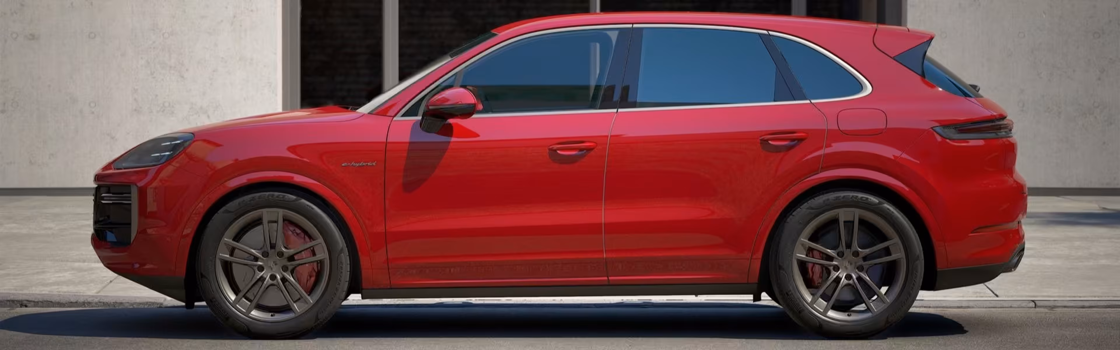2026 Porsche Cayenne Turbo E-Hybrid In Carmine Red With Rear Axel Steering For Sale