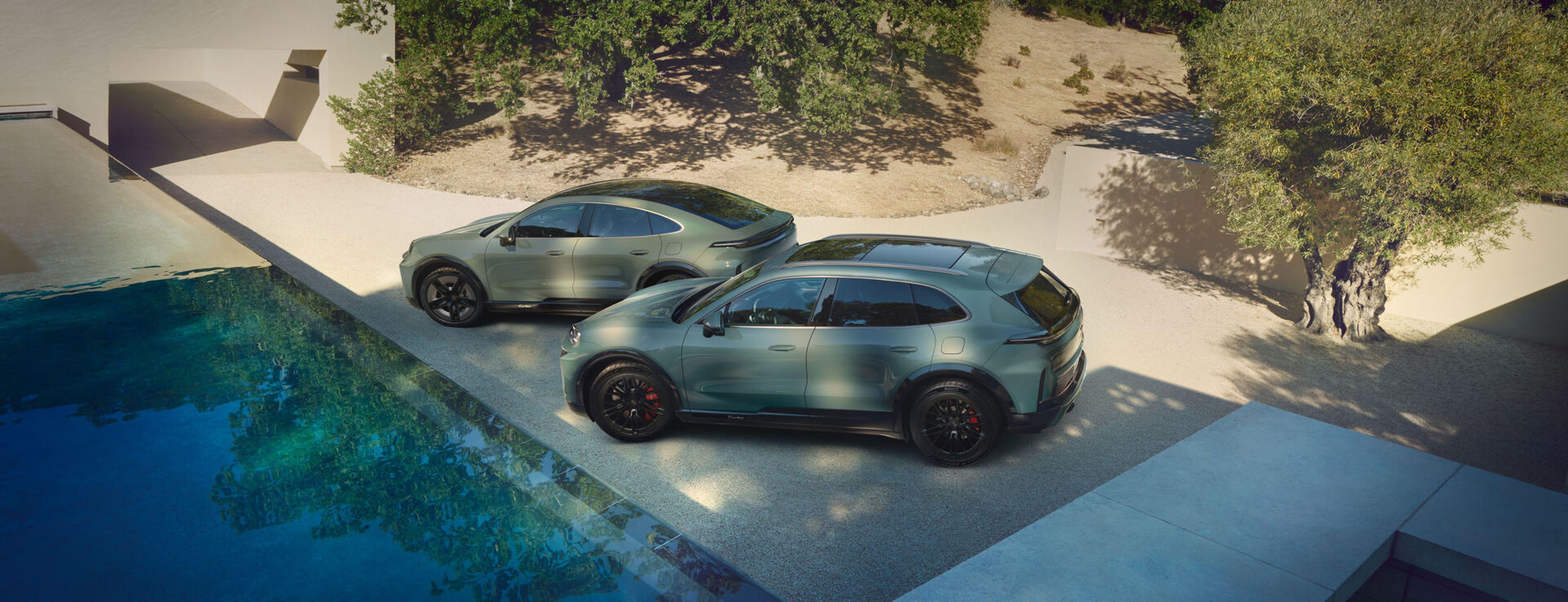 Seitliche Ansicht des Porsche Macan 4S in grün.