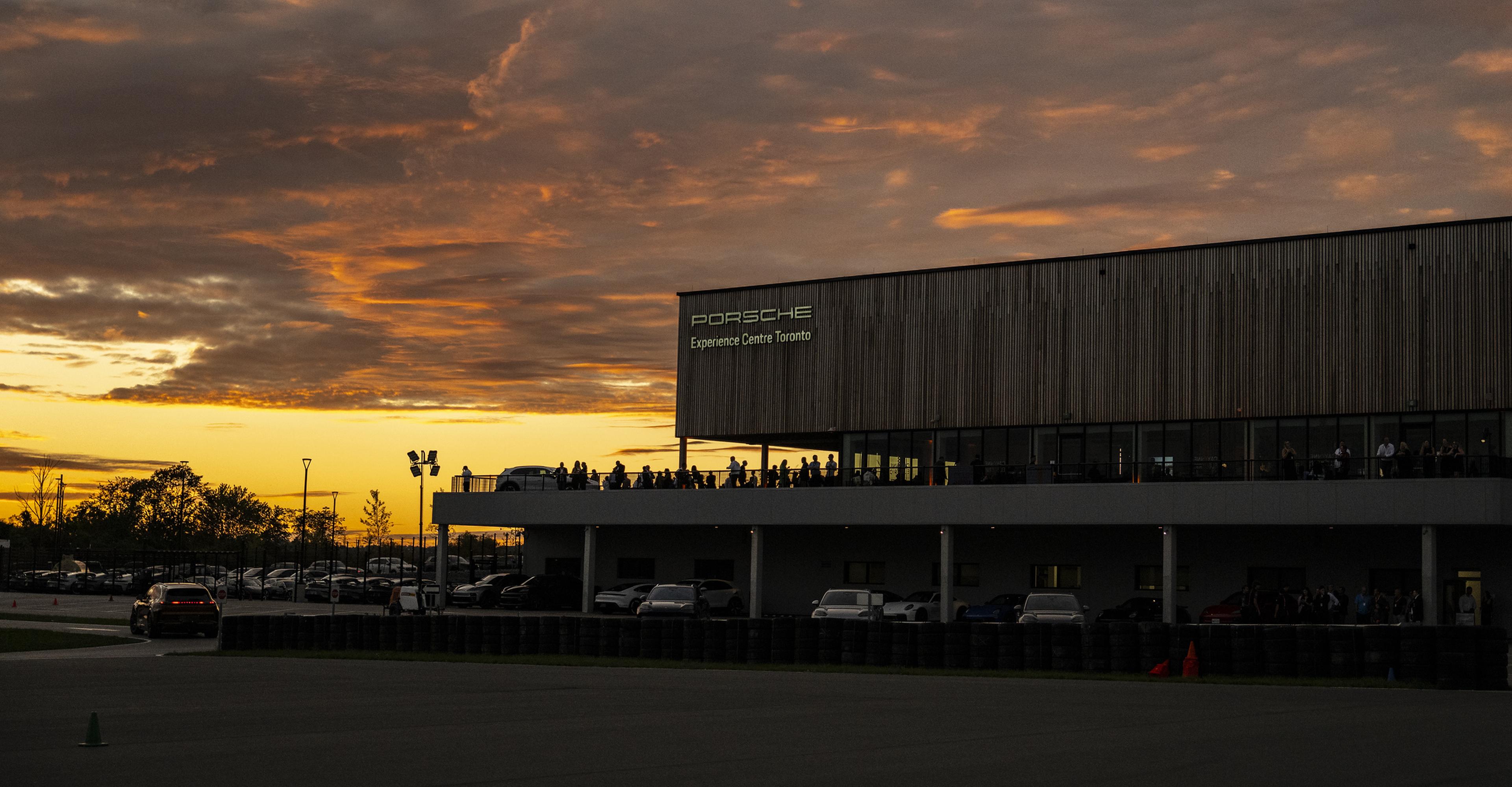 Magical sunset over Porsche Cayenne Electric Launch Experience