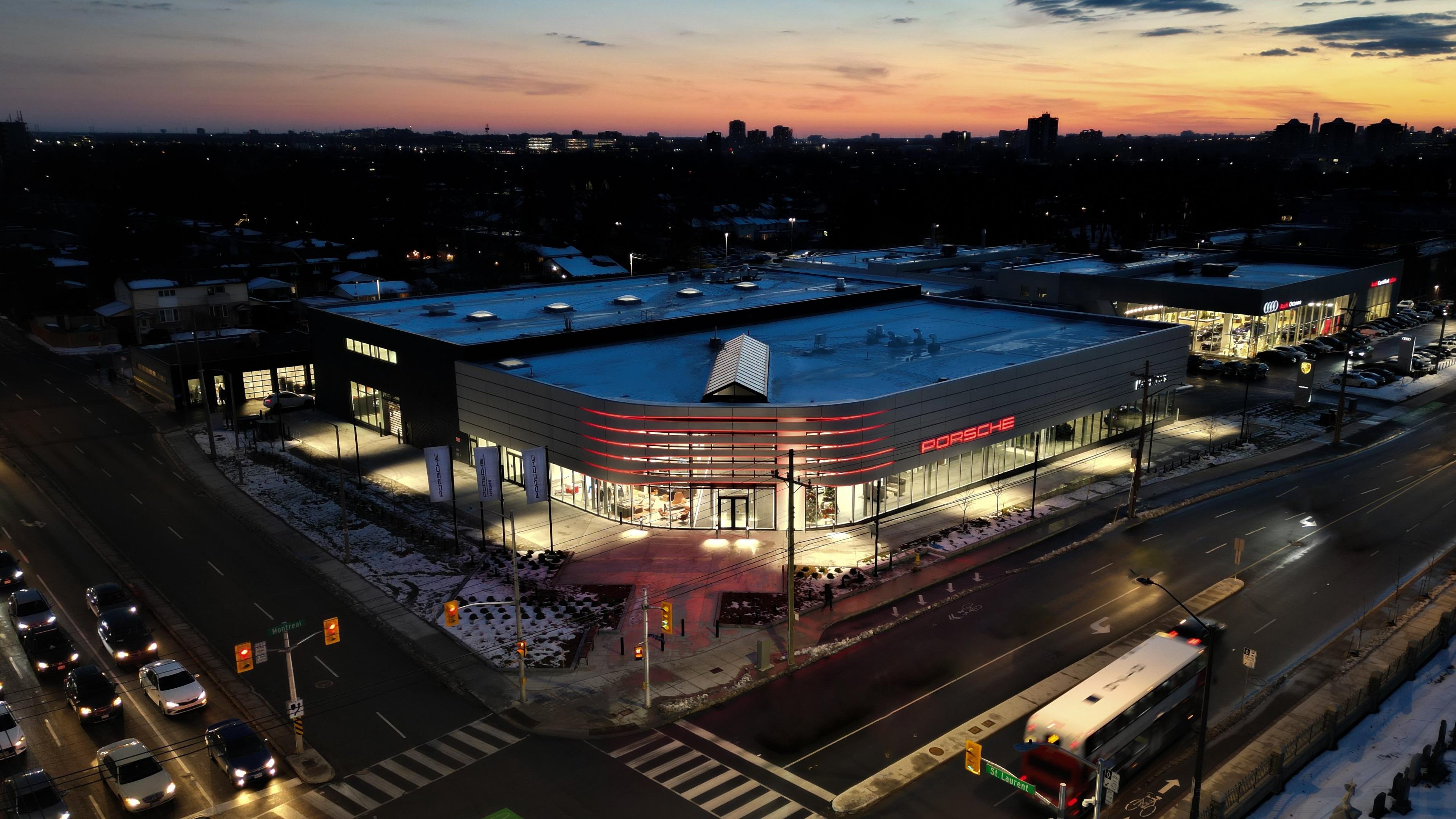New Porsche Store Sunset