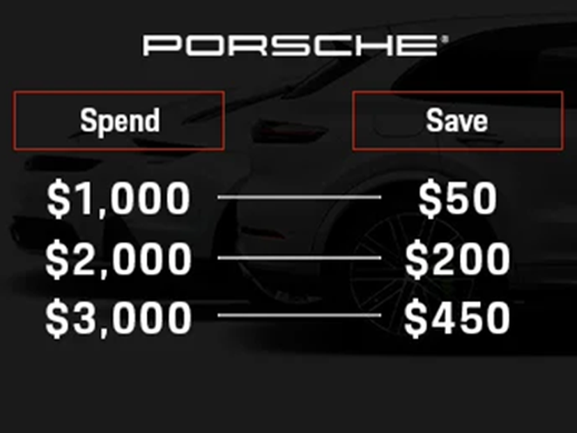 Porsche Marin spend and save service offer