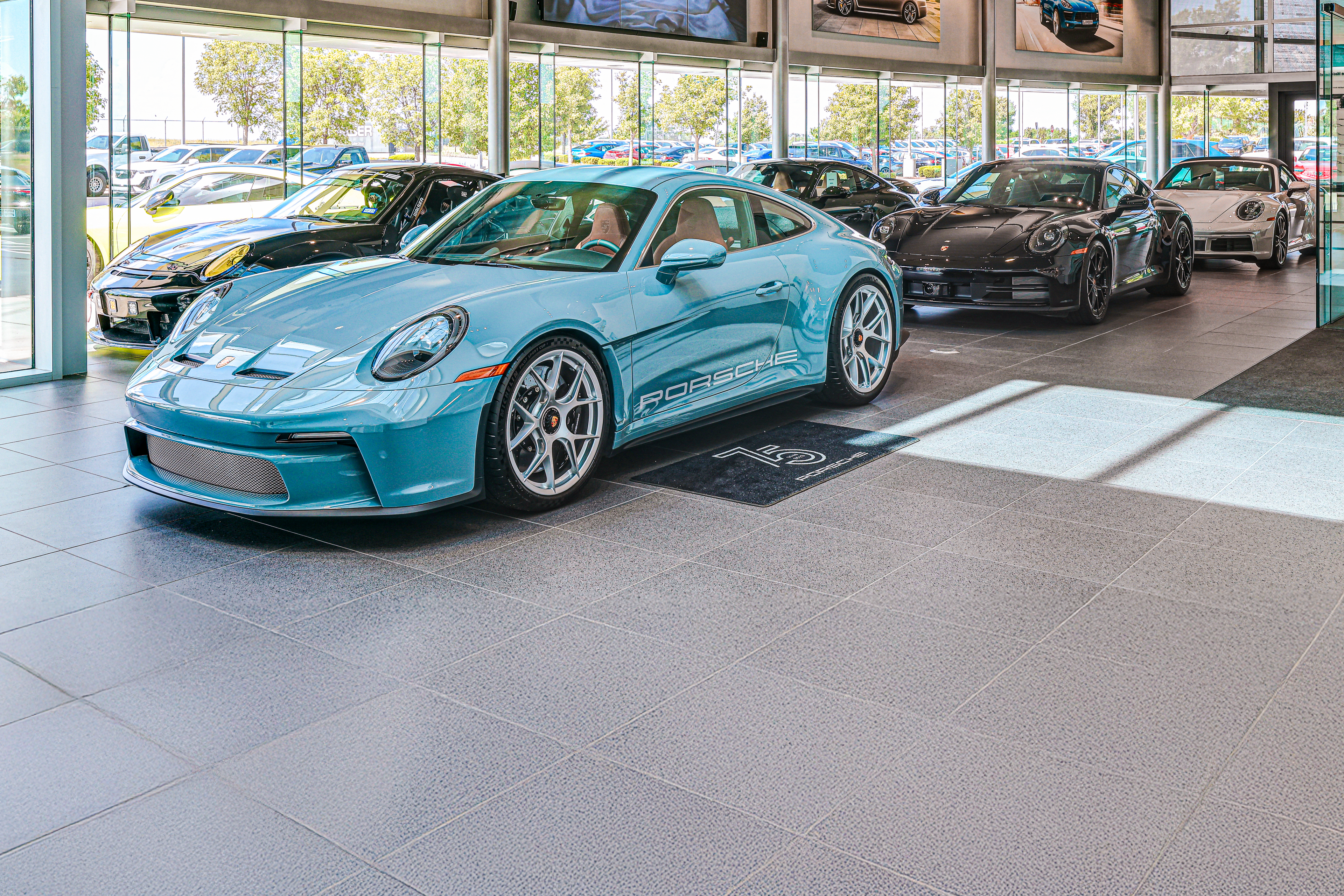 Row of 911's Inside of Porsche Wichita Showroom