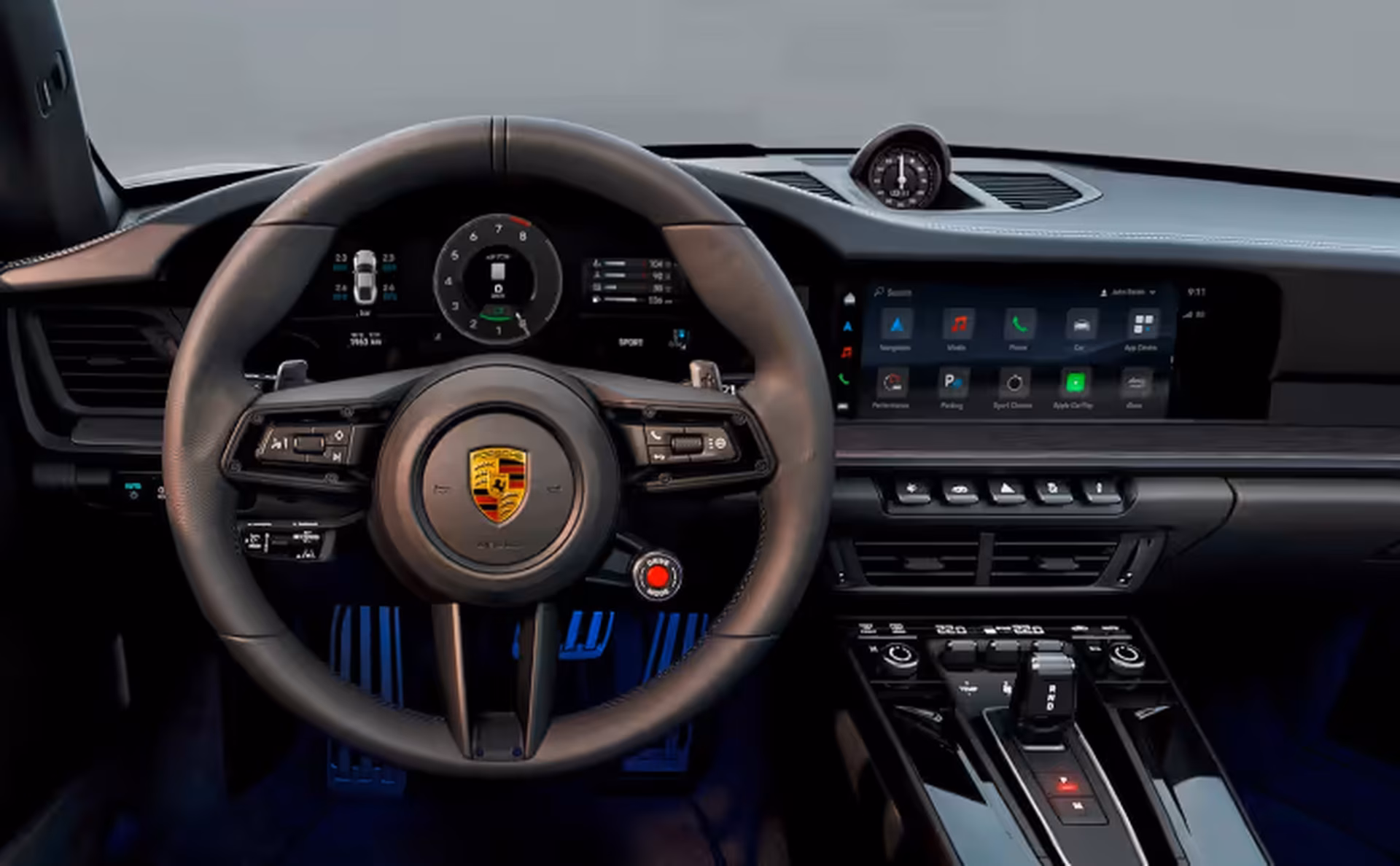 Porsche steering wheel.