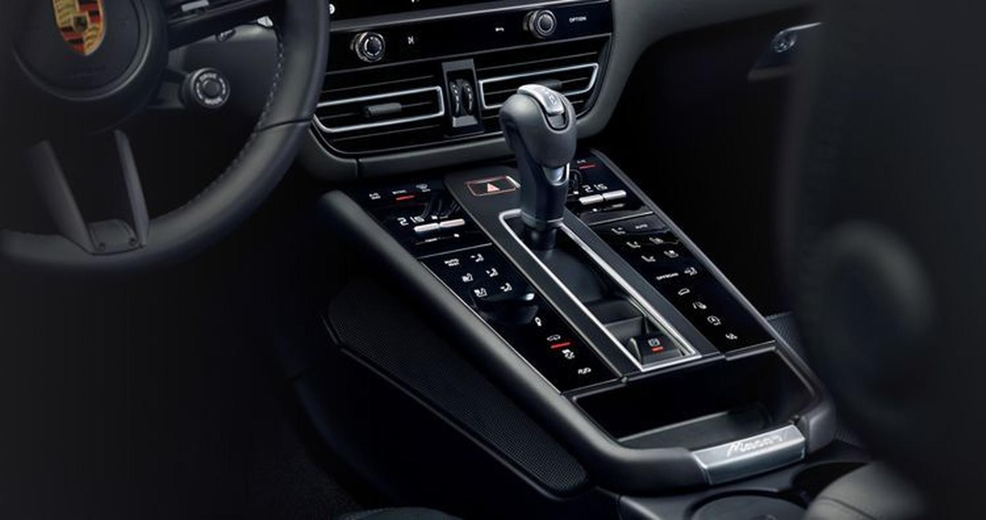 2026 Porsche Macan center console with PDK gear selector