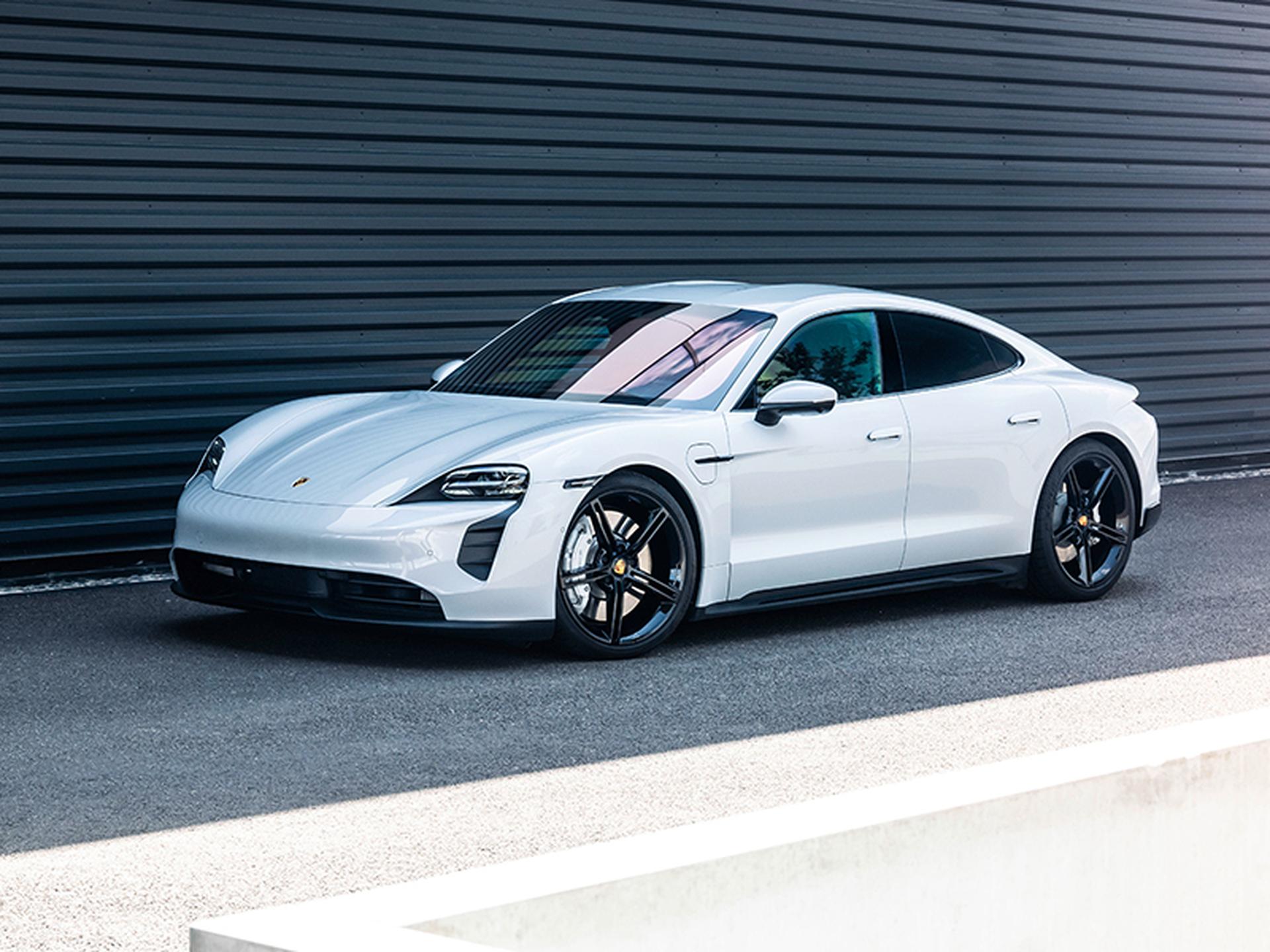 White Porsche Taycan