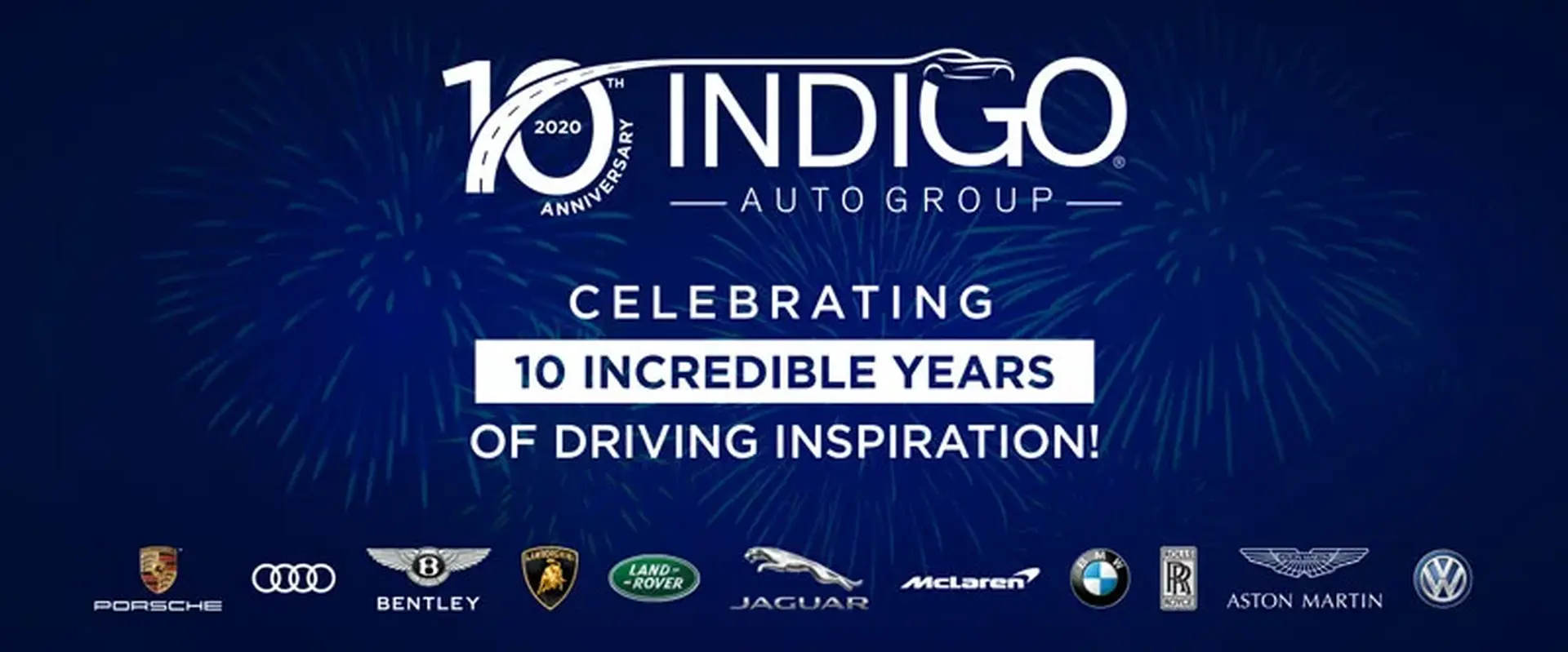 indiGO Auto Group 10th anniversary graphic