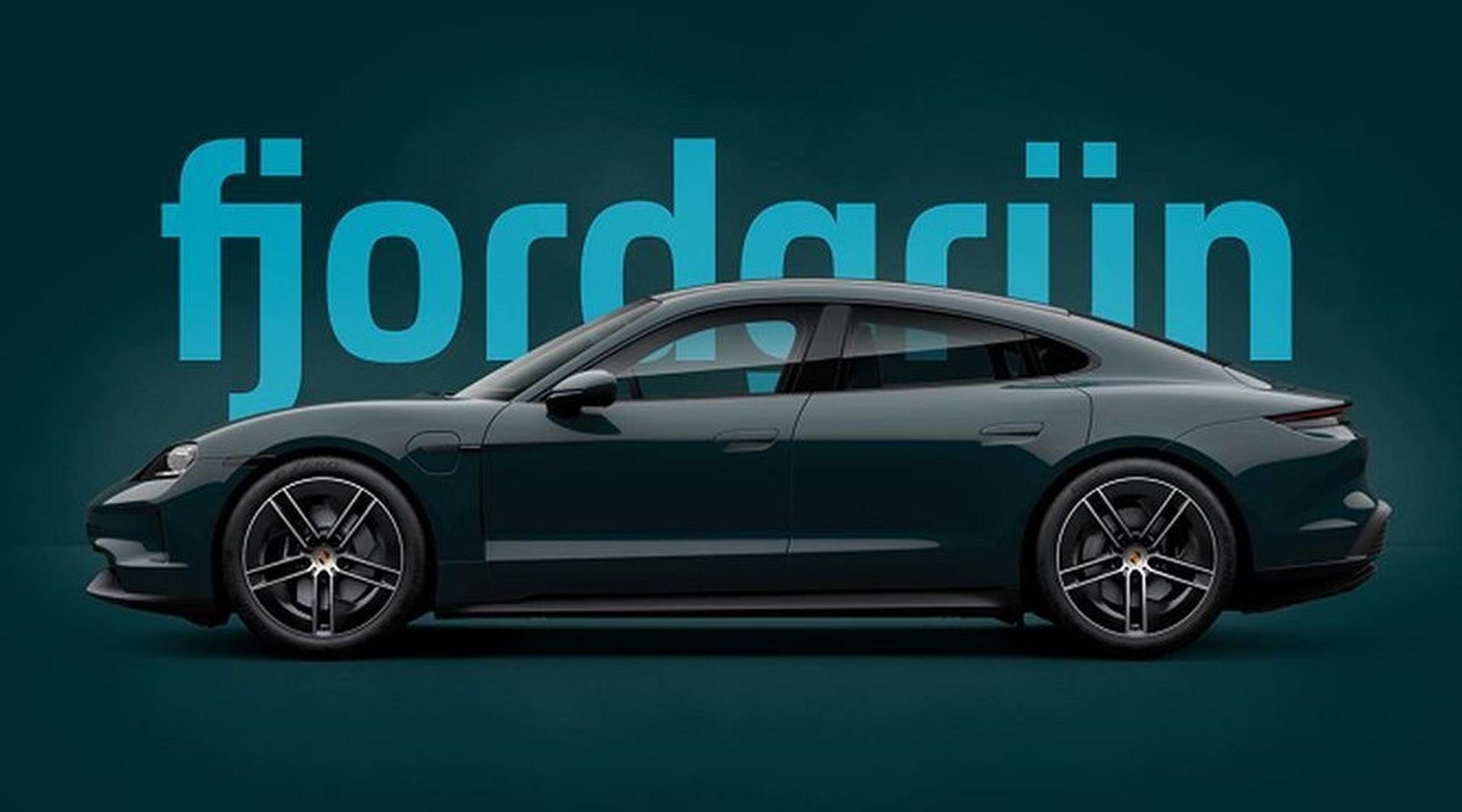 2026 Porsche Taycan Black Edition side profile studio shot