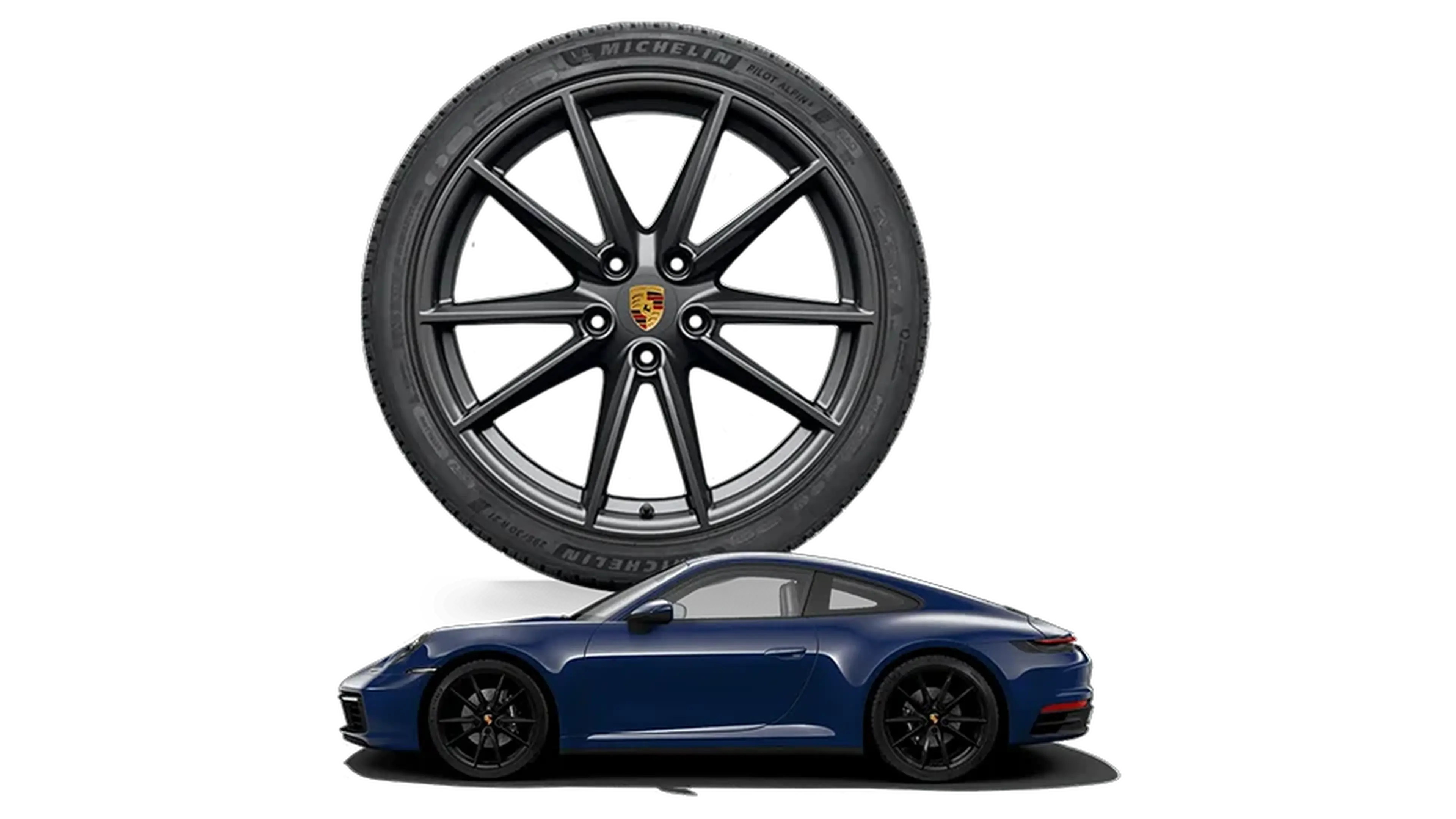20 and 21-inch Carrera S, painted in black (satin-matt)