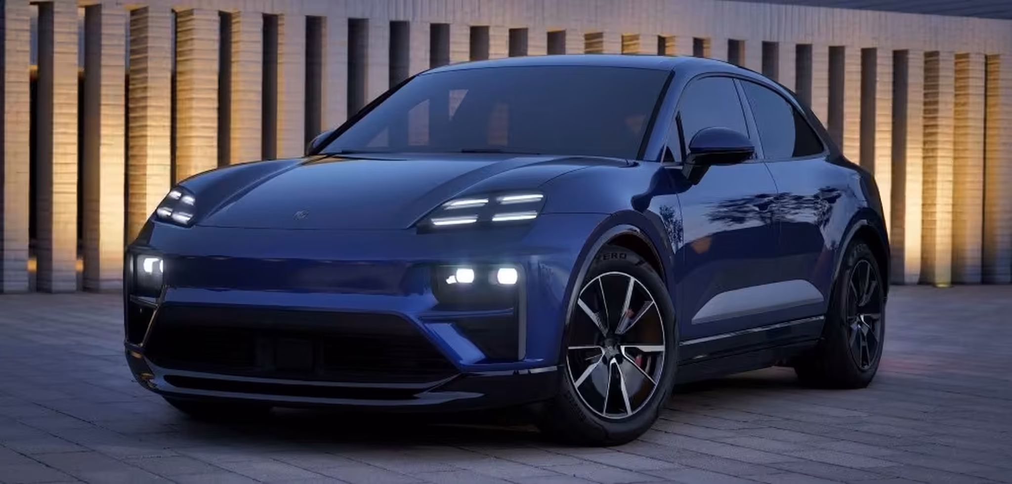 2027 Porsche Macan Turbo Electric In Gentian Blue Metallic - Feature Image