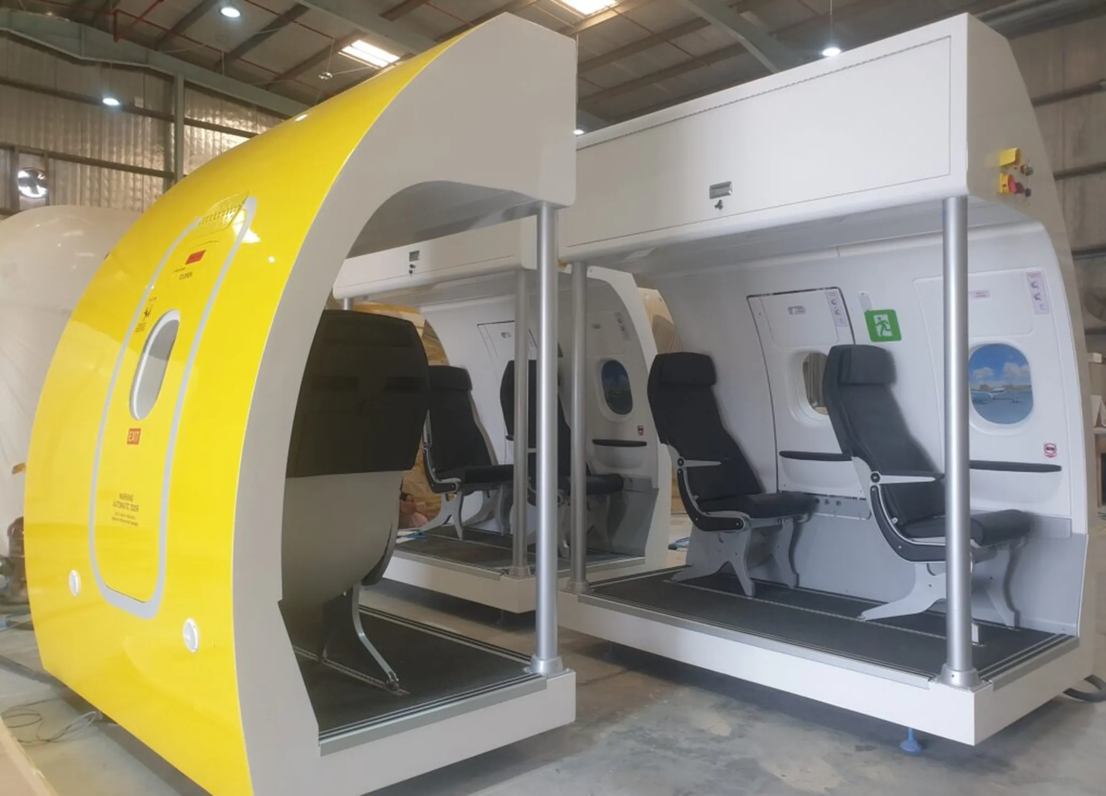 "Aircraft cabin section with Scott Bader composites used in aerospace applications, showcasing lightweight structural materials" [G]