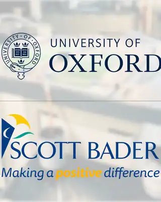 University of Oxford and Scott Bader logos, partners in composites, resins, and gelcoats innovation. [G]