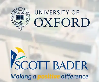 University of Oxford and Scott Bader logos, partners in composites, resins, and gelcoats innovation. [G]