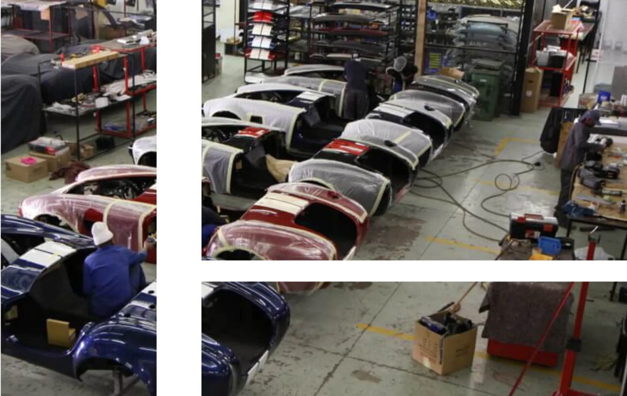 "Manufacturing facility with automotive body parts and panels using Scott Bader composites and gelcoats for vehicle production" [G]