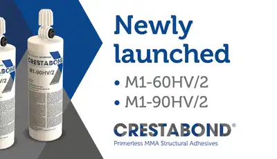 "Newly launched Crestabond structural adhesives by Scott Bader - M1-60HV/2 and M1-90HV/2 cartridges for high-performance bonding" [G]