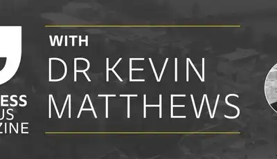 "Business Focus Magazine interview header with Dr Kevin Matthews, featuring Scott Bader's leadership in composites and adhesives" [G]