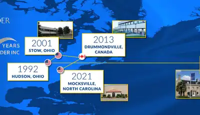 "Scott Bader 80 years timeline showing global expansion of facilities for composites, resins and adhesives manufacturing" [G]
