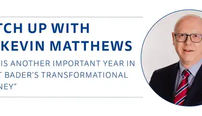 "Professional headshot alongside Scott Bader's transformational journey quote from Dr Kevin Matthews" [G]