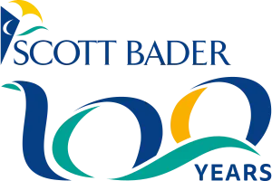 "Scott Bader logo celebrating 100 years in composites, gelcoats, and adhesives manufacturing" [G]