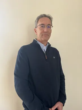 Portrait of a man in a navy jumper, representing the Scott Bader team. [G]