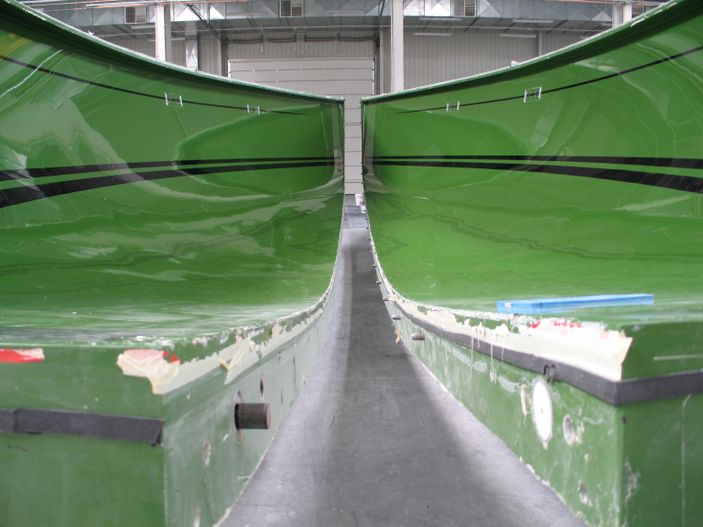 "Green boat hull manufacturing using Scott Bader gelcoats and composites in a production facility" [G]