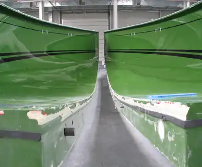 "Green boat hull manufacturing using Scott Bader gelcoats and composites in a production facility" [G]