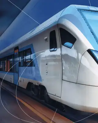 "Modern high-speed train in motion with blurred background, showcasing Scott Bader composites for lightweight transportation applications" [G]