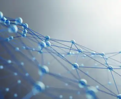 Blue molecular network structure representing Scott Bader resins and composites innovation. [G]