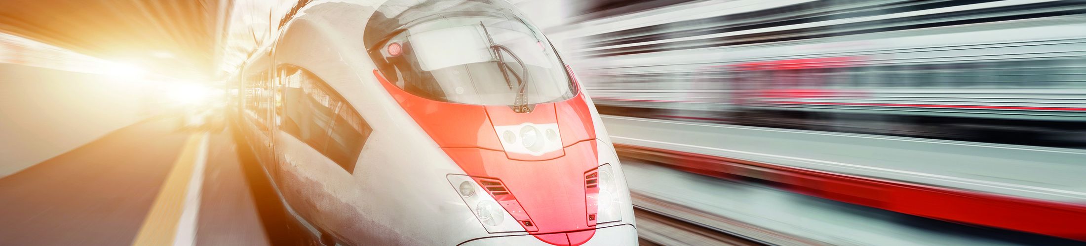 "High-speed train in motion with motion blur effect, showcasing transportation applications where Scott Bader composites enhance performance" [G]
