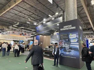 Scott Bader exhibition booth showcasing Crystic resins and additive manufacturing solutions at trade show. [G]
