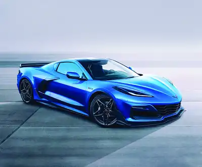 Blue sports car with sleek aerodynamic design featuring Scott Bader composites for lightweight, high-performance automotive applications. [G]