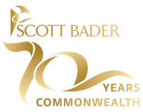 "Scott Bader 70 Years Commonwealth logo in gold, celebrating the company's heritage in composites and resins" [G]