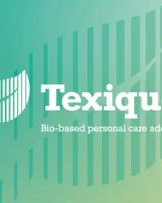 "Texique bio-based personal care additives logo on gradient teal background, related to Scott Bader resins and composites" [G]