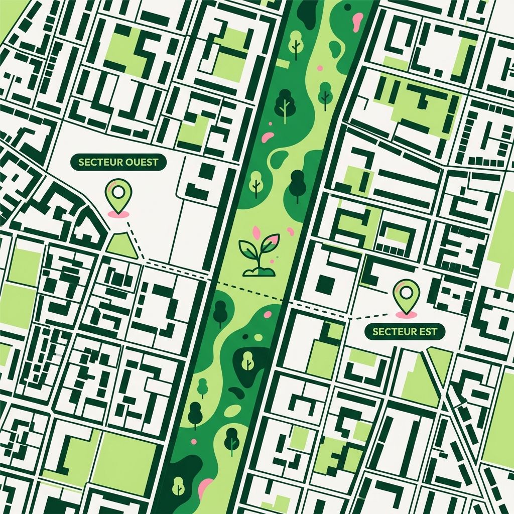 Une fiche d'établissement à côté d'un fragment de carte à deux épingles