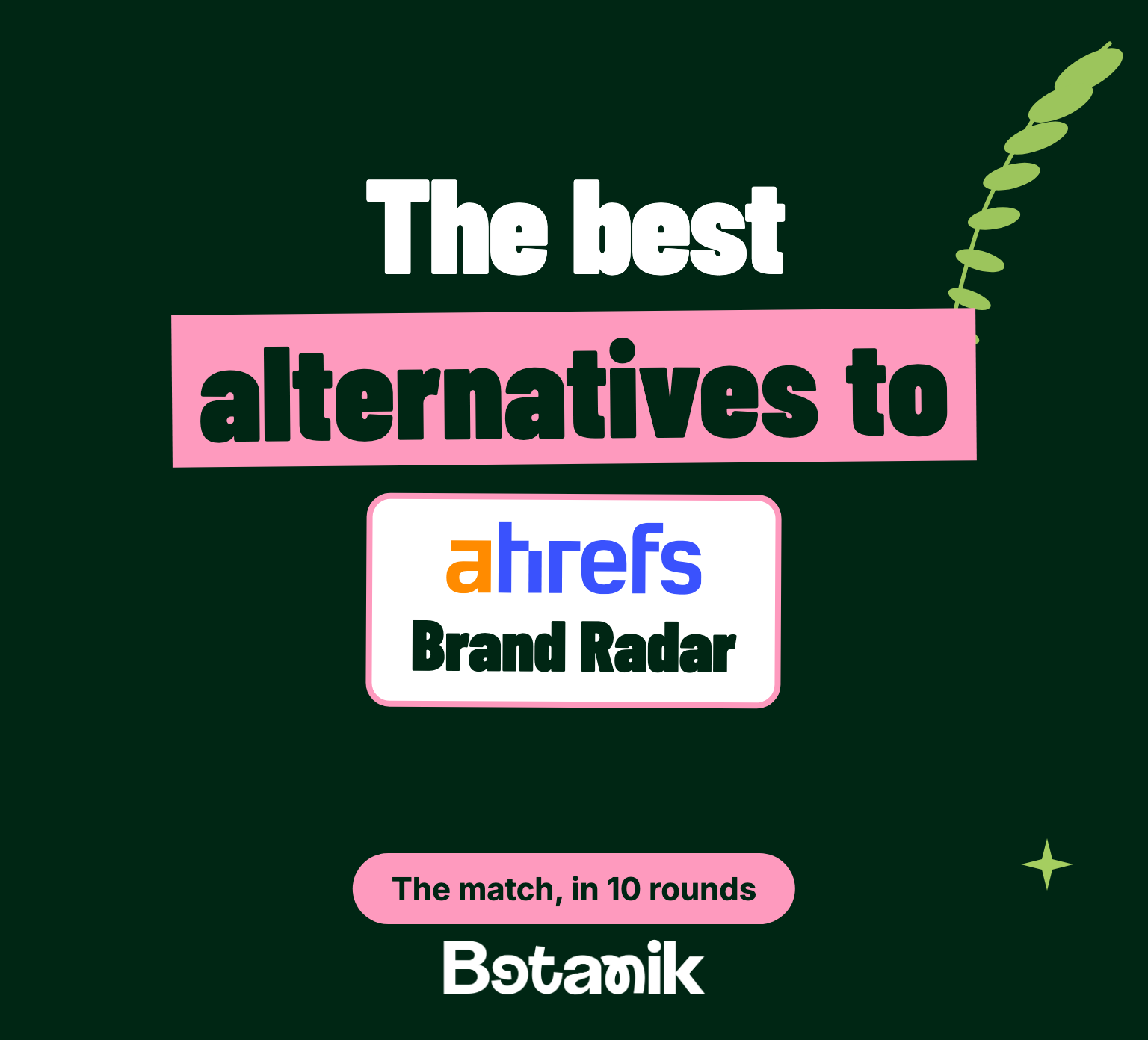 Article cover: the best alternatives to Ahrefs Brand Radar, the match in 10 rounds