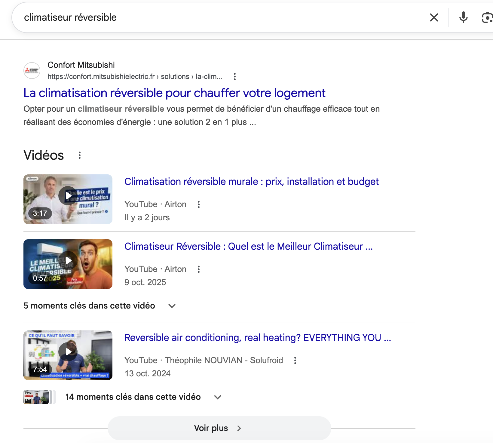 Airton VEO - résultats référencement vidéo climatisation