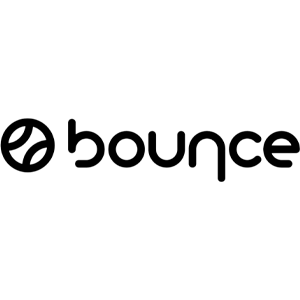 Stylized logo with the word "bounce" features a circular design incorporating a lowercase "b" at the beginning.