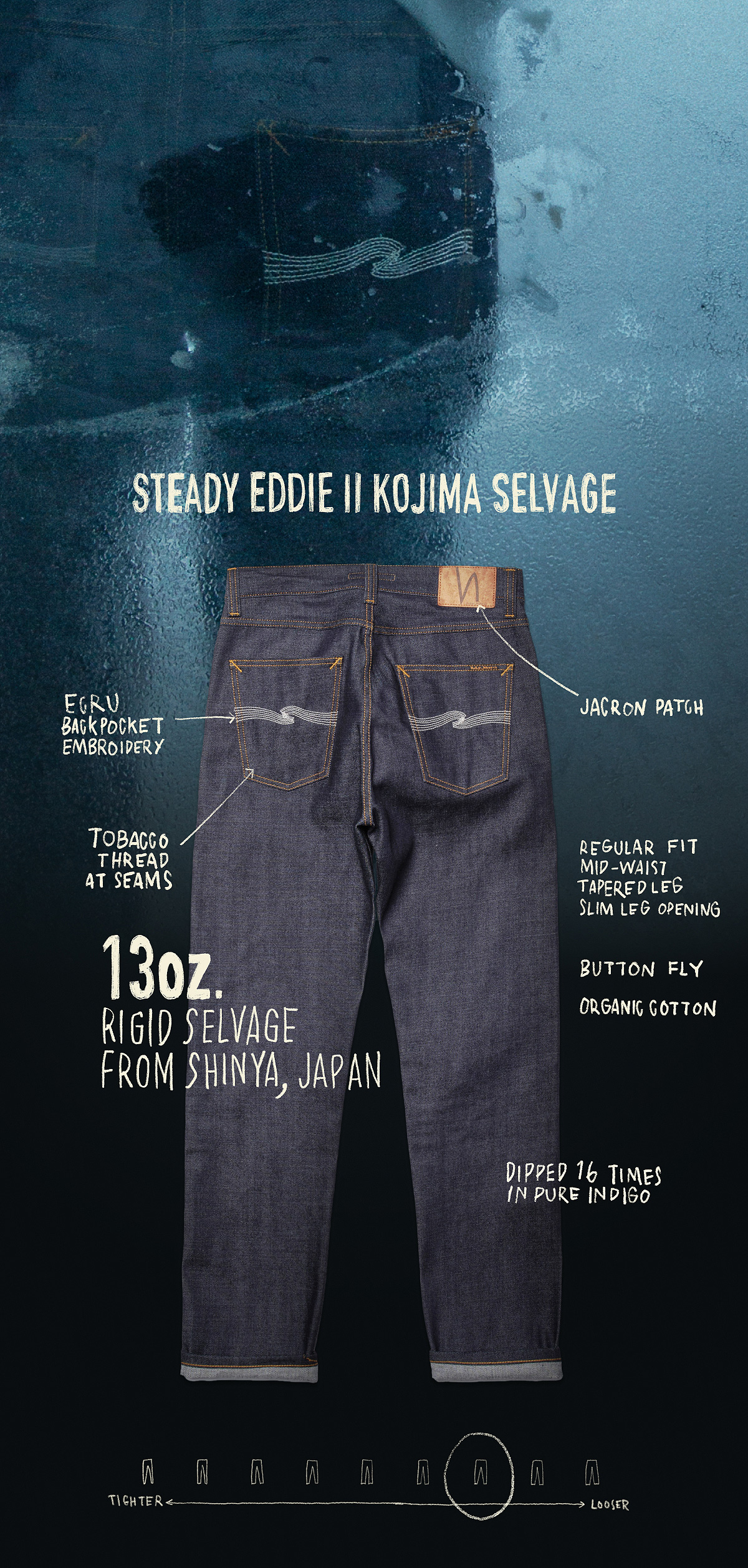 Hatomiso様専用Thin Finn Dry Ecru Embo ヌーディージーンズ NUDIE JEANS スリムフィット THIN FINN