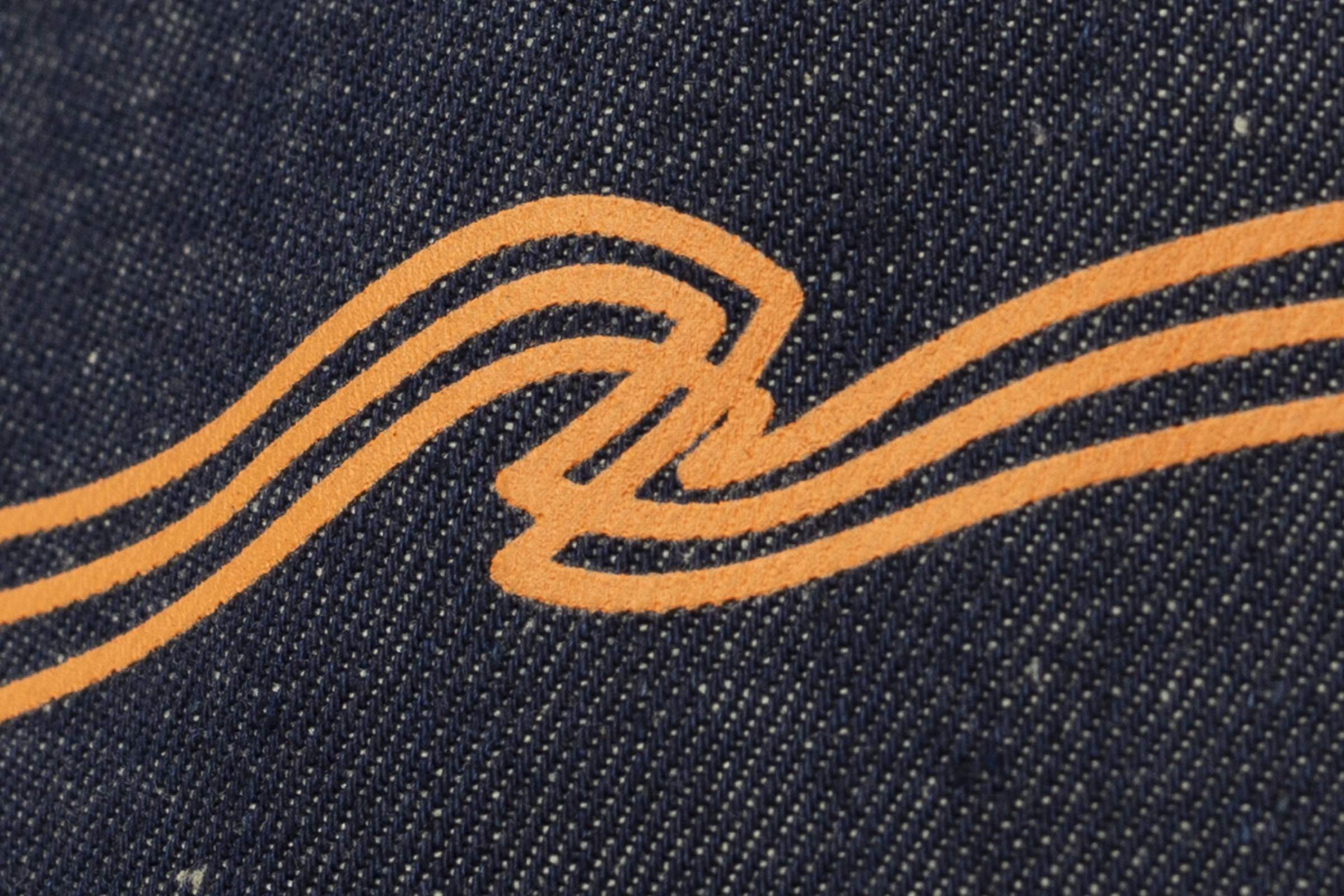 Close-up of the Dry Weird Nudie Jeans Embroidery