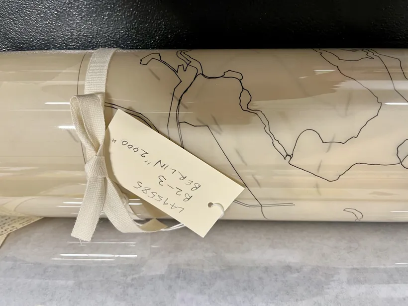 Architectural plans and drawings photographed and labelled, 2024 © Zaha Hadid Foundation
