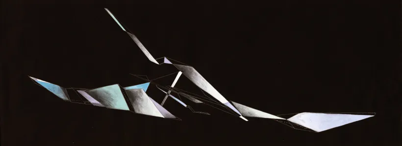 Zaha Hadid Architects, Moonsoon, Interior Plane, Sapporo, Japan, 1990, Acrylic on cartridge paper © Zaha Hadid Foundation