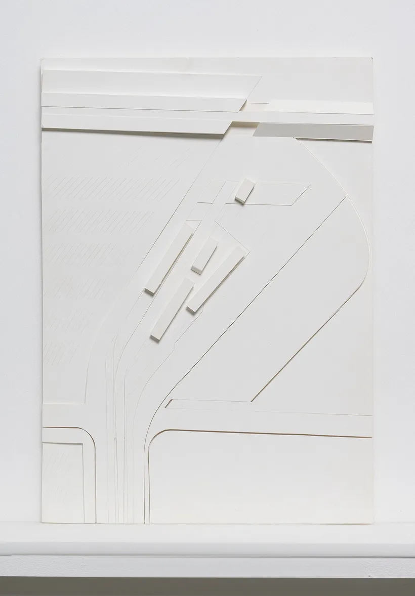 Zaha Hadid Architects, Terminus Multinodal Hoenheim Nord, Relief model, Strasbourg, France, 1998–2001, Paper, foamcore © Zaha Hadid Foundation
