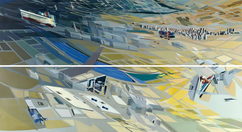Zaha Hadid Architects, Grand Buildings, Trafalgar Square, London, United Kingdom, 1985, Acrylic on canvas © Zaha Hadid Foundation
