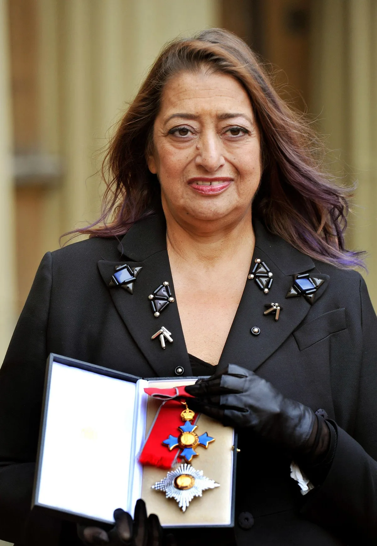 Zaha Hadid with her Dame Commander (DBE) insignia, 2012 © WPA Pool / Pool