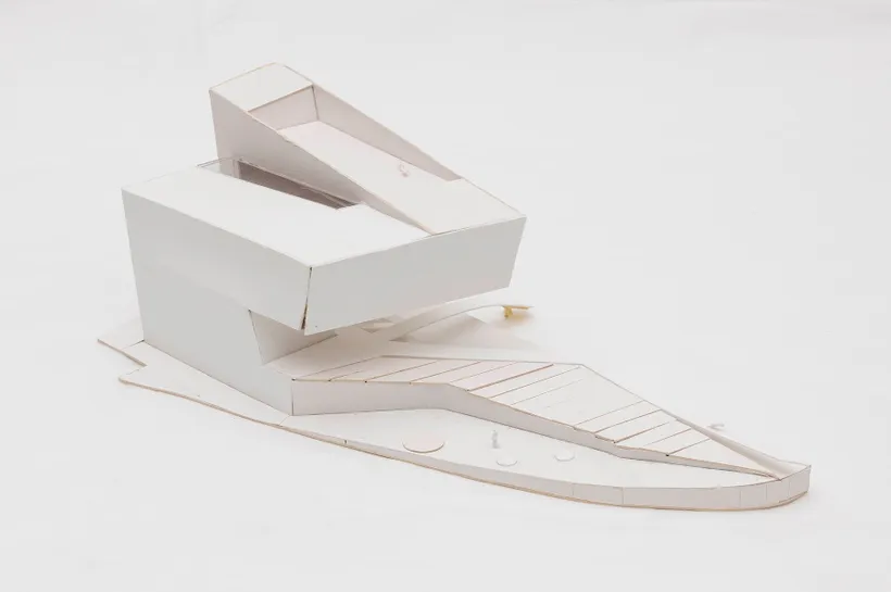 Zaha Hadid Architects, Issam Fares Institute for Public Policy & International Affairs, Study model, Beirut, Lebanon, 2006–2014, Foamboard and card © Zaha Hadid Foundation