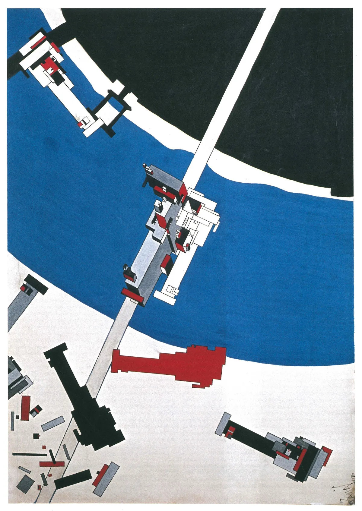 Zaha Hadid, Malevich’s Tektonik, London, United Kingdom, 1976, Acrylic on card © Zaha Hadid Foundation