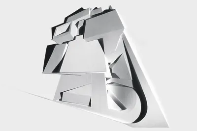 Zaha Hadid Architects, CAC: Contemporary Arts Center, Relief model (from series), Cincinnati, USA, 2003, White card © Zaha Hadid Foundation